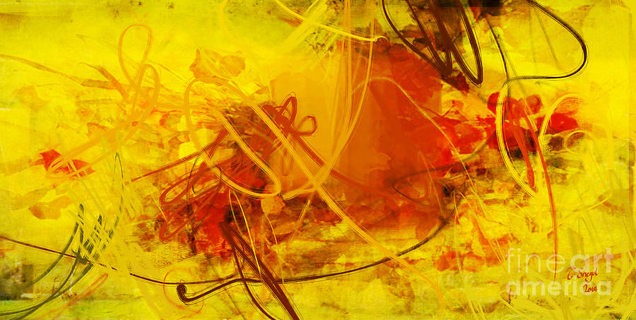 Colour Digital Art - Yellow and Reds with Some Brown by George Sneyd