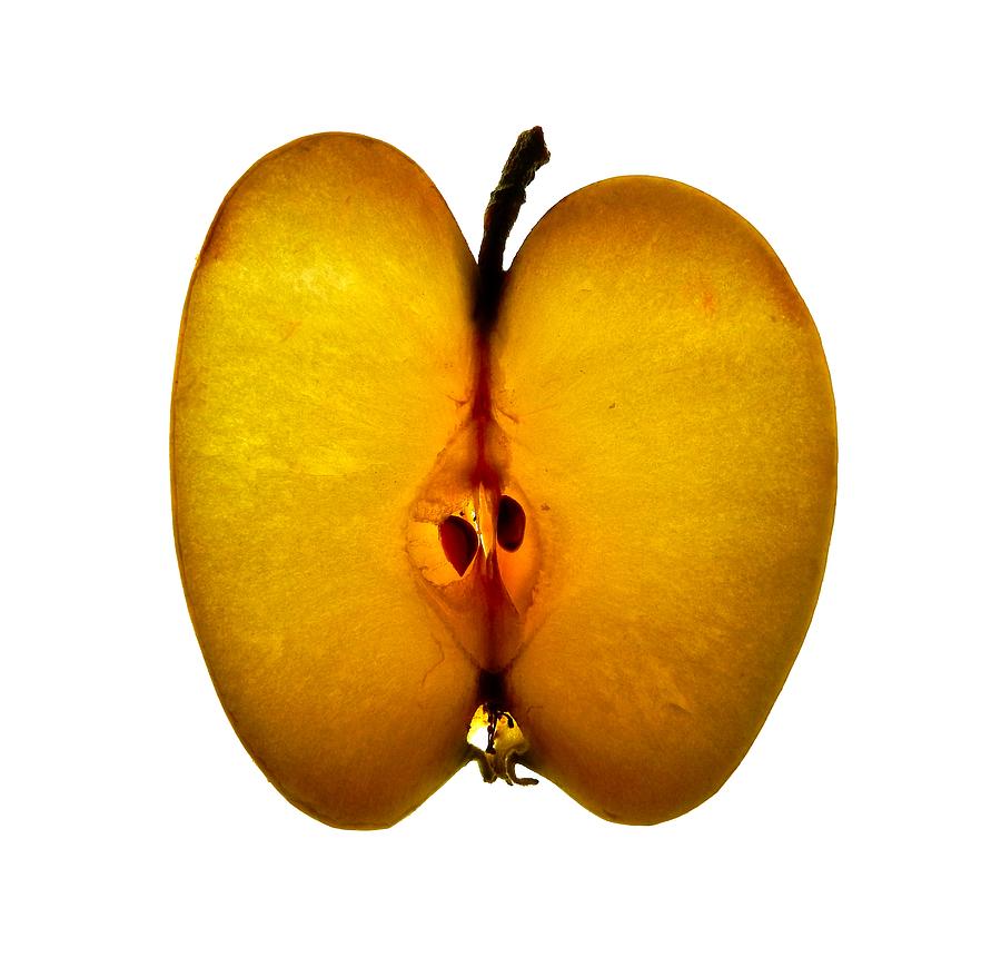 Yellow apple slice  Digital Art by Lilia S