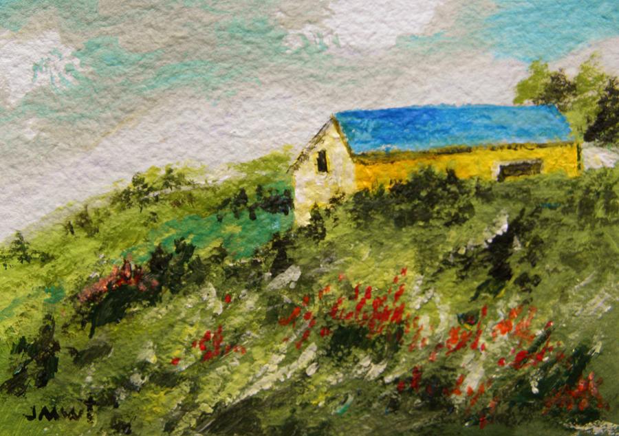 Yellow Barn Another View Painting by John Williams