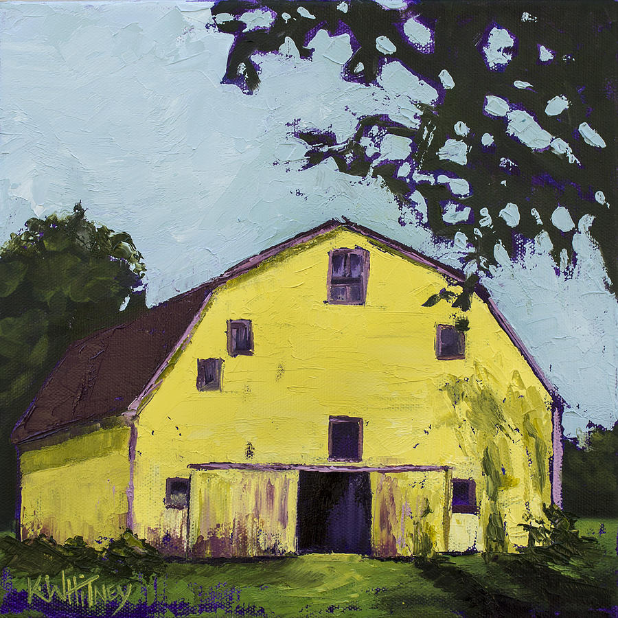 Barn Painting - Yellow Barn by Kristin Whitney