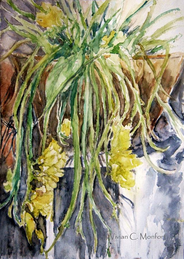 Floral Painting - Yellow beauty by Vivian  Castillo M