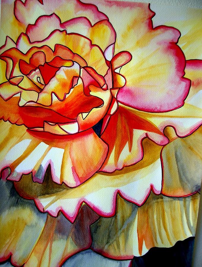 Begonia Painting - Yellow Begonia by Sacha Grossel Begonia Painting - Yellow Begonia by Sacha Grossel
