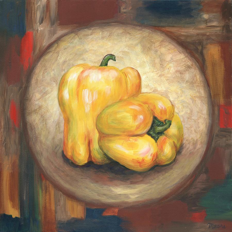 Yellow Bell Peppers Painting - Yellow Bell Peppers by Linda Mears Yellow Bell Peppers Painting - Yellow Bell Peppers by Linda Mears
