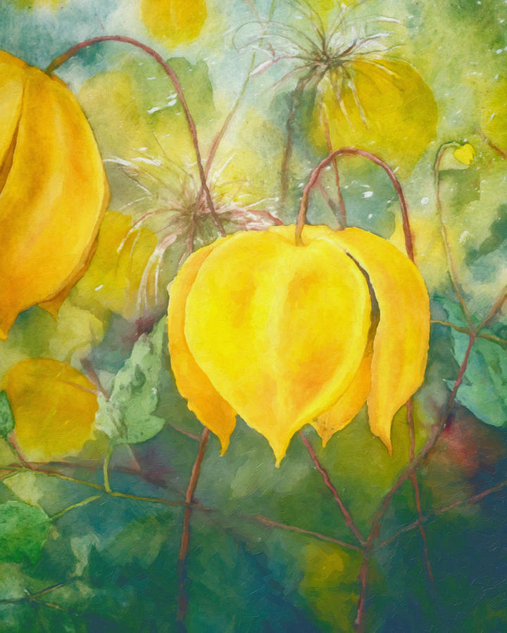 Impressionism Painting - Yellow Bells by Georgiana Romanovna