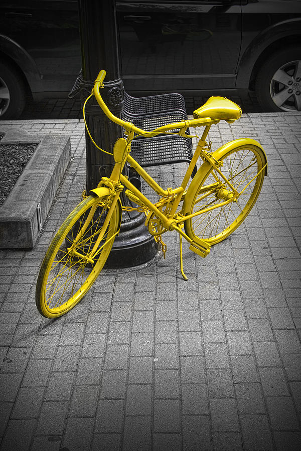Yellow Bicycle Photograph by Randall Nyhof