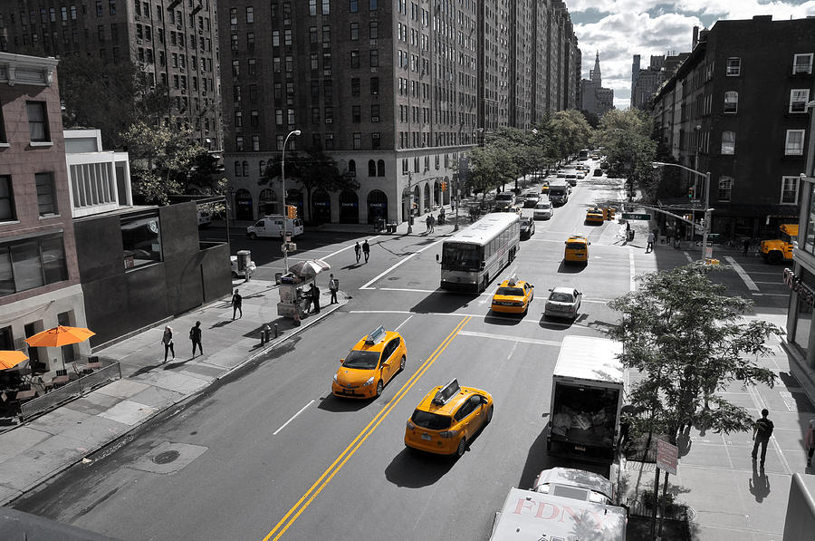 New York City Photograph - Yellow Big Apple Crossing by Paul Van Baardwijk