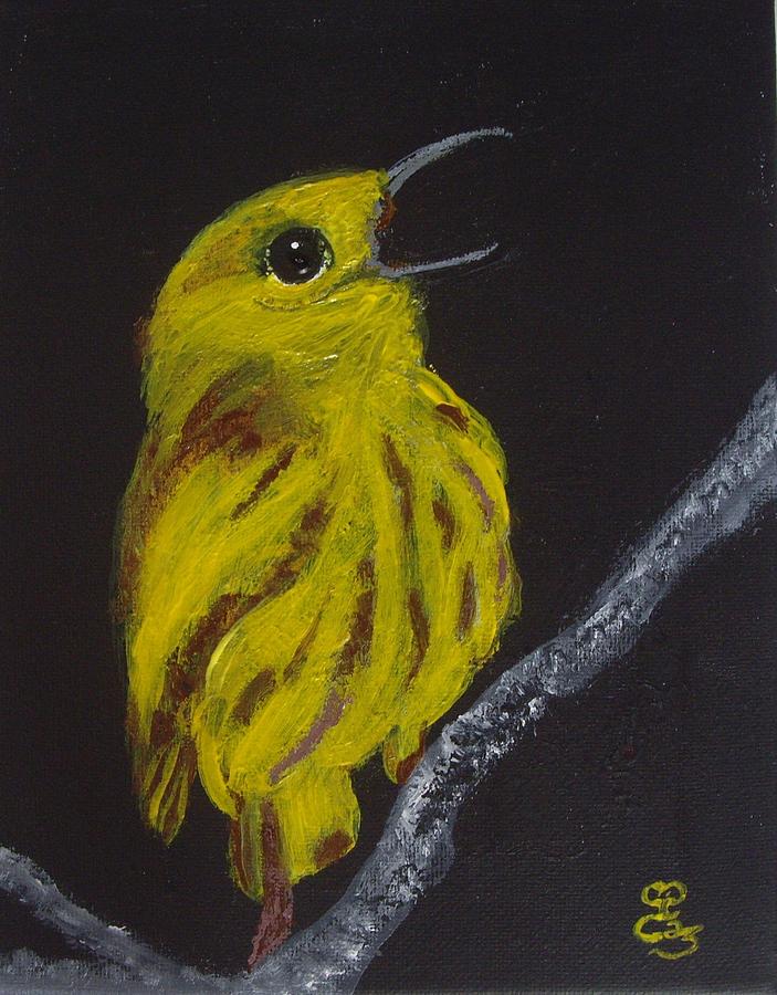 Yellow Bird Painting by Carole Robins
