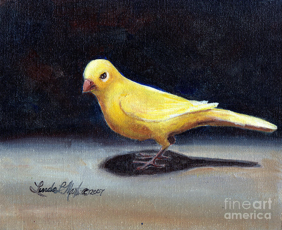 Canary Painting - Yellow Bird by Linda L Martin