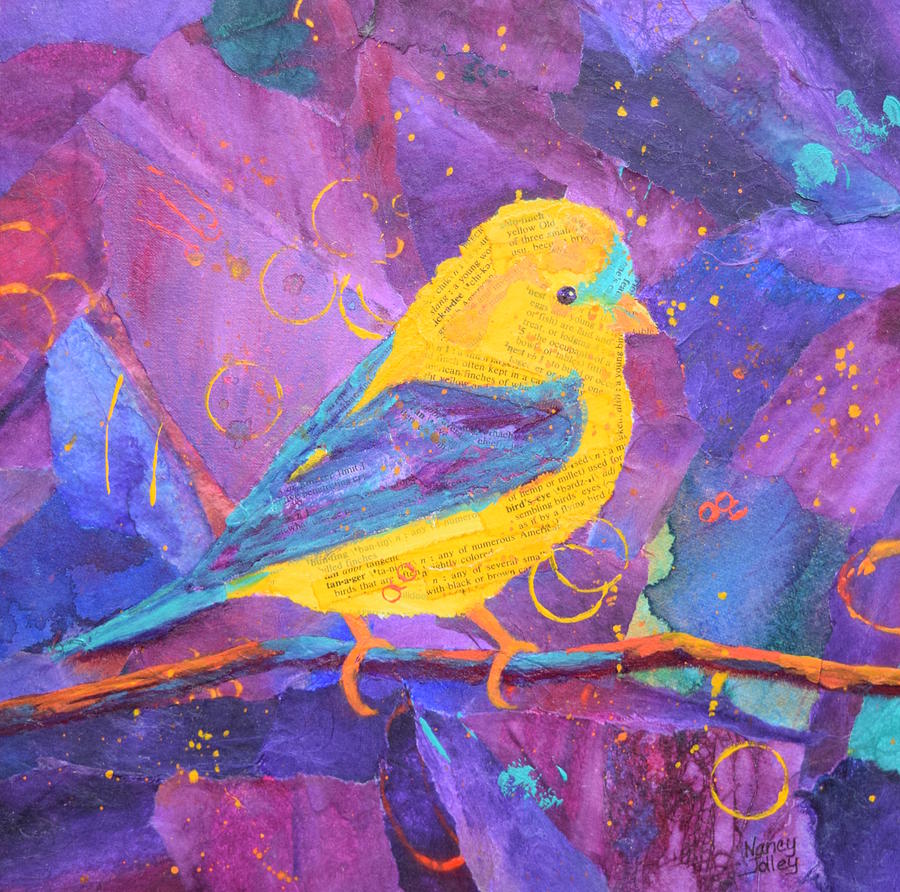 Yellow Bird Painting by Nancy Jolley