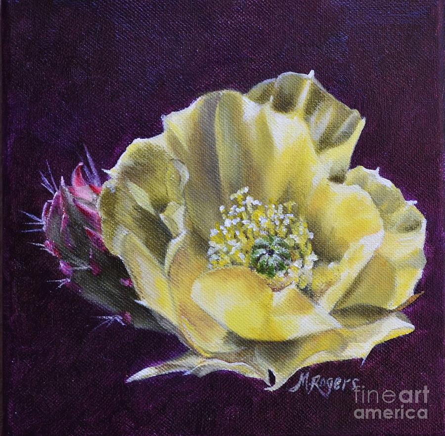 Yellow Bloom Painting by Mary Rogers
