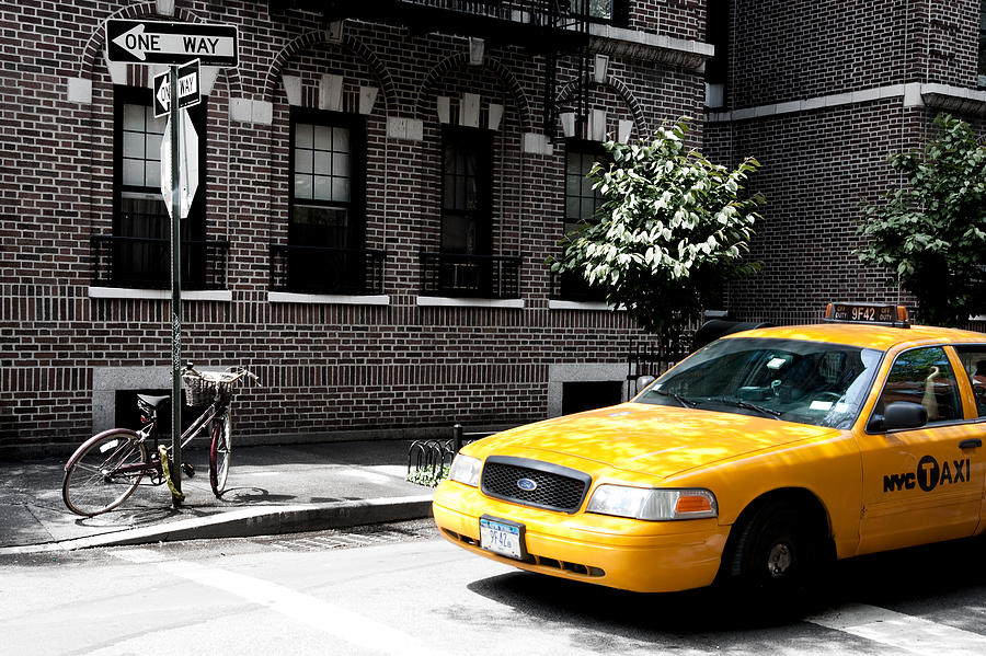 New York City Photograph - Yellow Cab in the Village by Iris Van den Broek