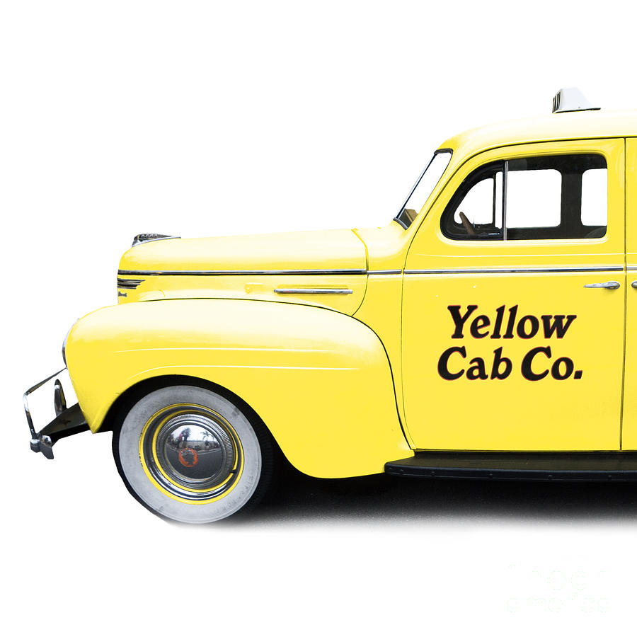 Yellow Cab Square Photograph by Edward Fielding