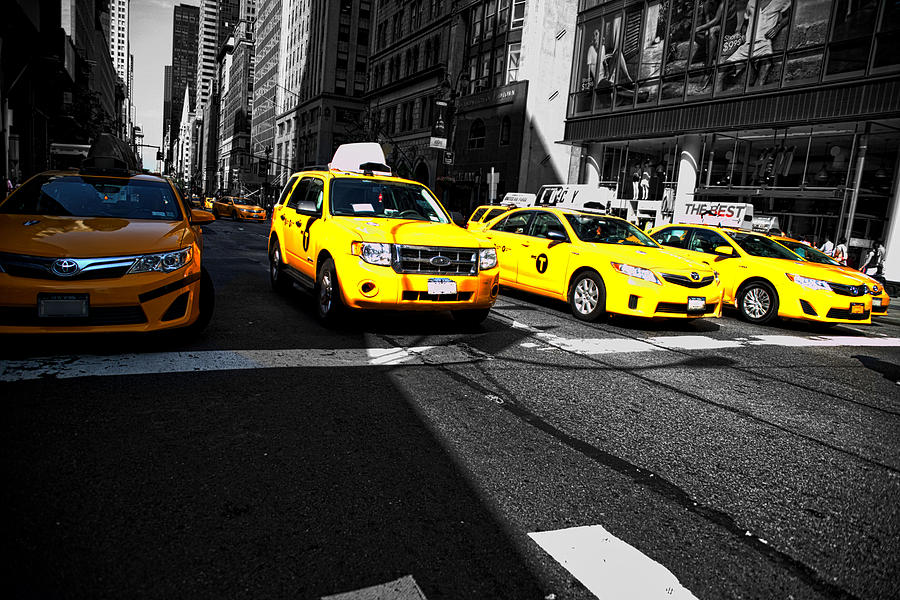 Yellow Cabs Photograph by Prince Andre Faubert