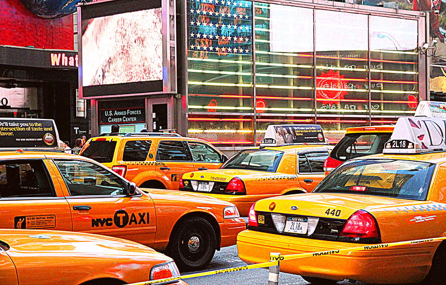 Yellow Cabs Photograph by Valentino Visentini