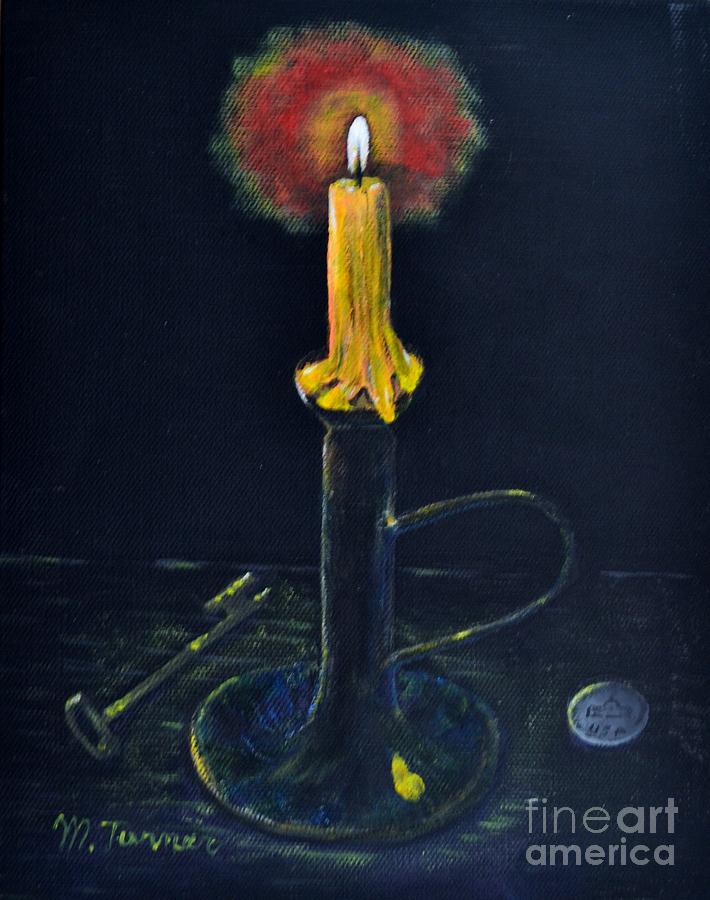 Yellow candle Painting by Melvin Turner