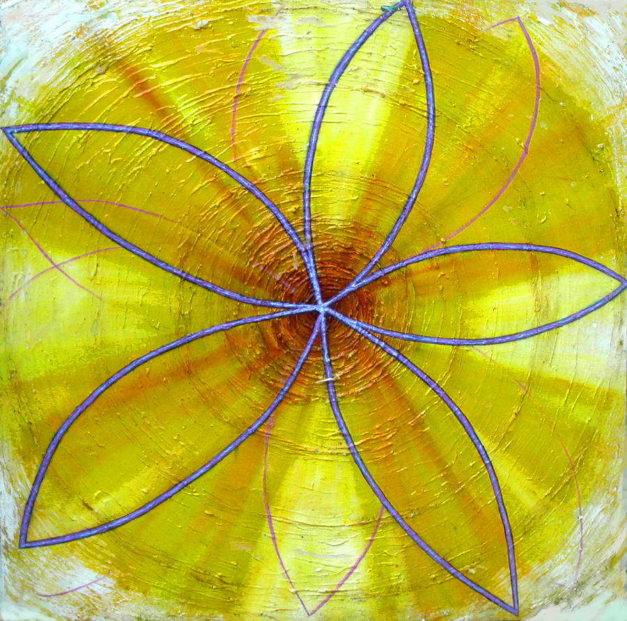 Yellow Chakra Painting by Anne Cameron Cutri