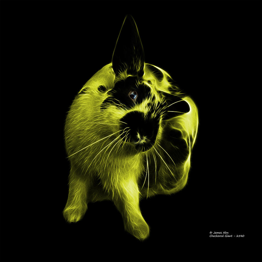 Yellow Checkered Giant Rabbit - 2540 Digital Art by James Ahn