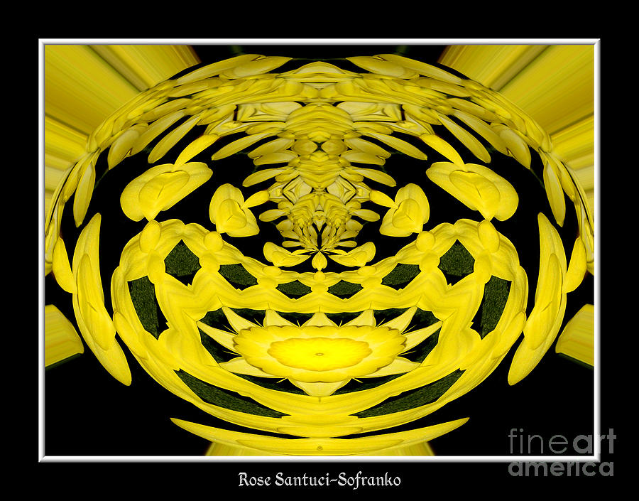 Yellow Chrysanthemums Polar Coordinates Effect Photograph by Rose Santuci-Sofranko