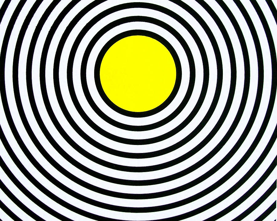 Primary Colors Painting - Yellow Circle by Scott Shaver