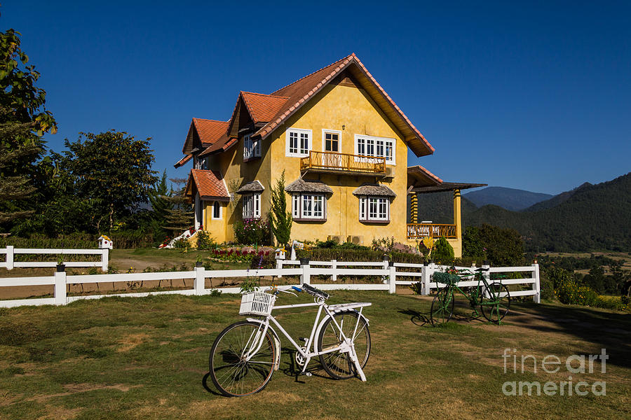 Yellow classic house Photograph by Tosporn Preede