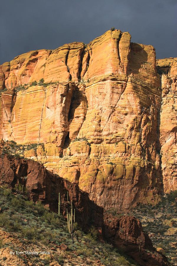 Yellow Cliffs Along The Apache Trail Digital Art by Tom Janca