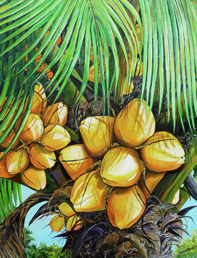Coconut Tree Painting - Yellow Coconut Tree   Sold by Karin  Dawn Kelshall- Best