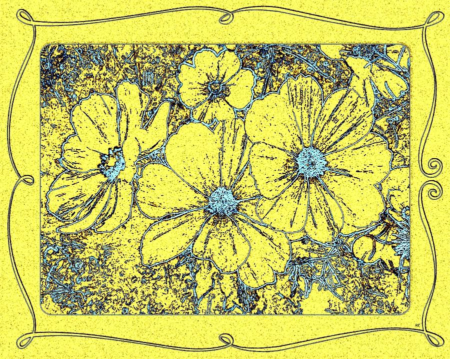 Abstract Digital Art - Yellow Cosmos Abstract by Will Borden