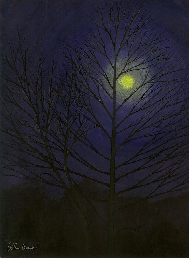 Yellow Creek Moon Painting by Arthur Barnes