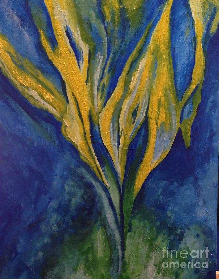 Rassouli Painting - Yellow Crystal Star by Bebe Brookman Rassouli Painting - Yellow Crystal Star by Bebe Brookman