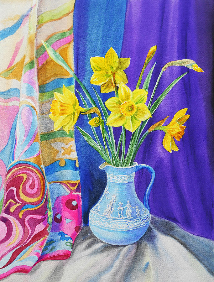 Flower Painting - Yellow Daffodils by Irina Sztukowski