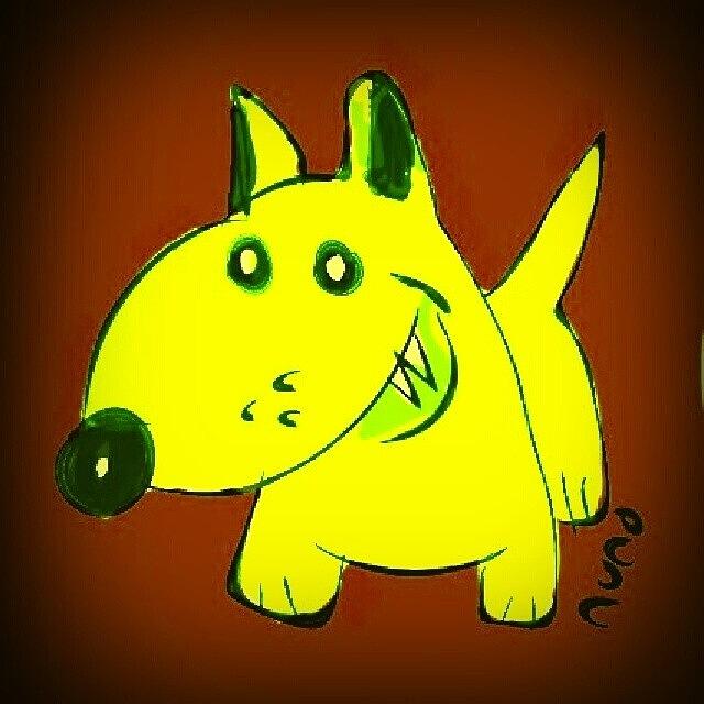 Sketch Photograph - Yellow Dog II #cartoon #sketch by Nuno Marques