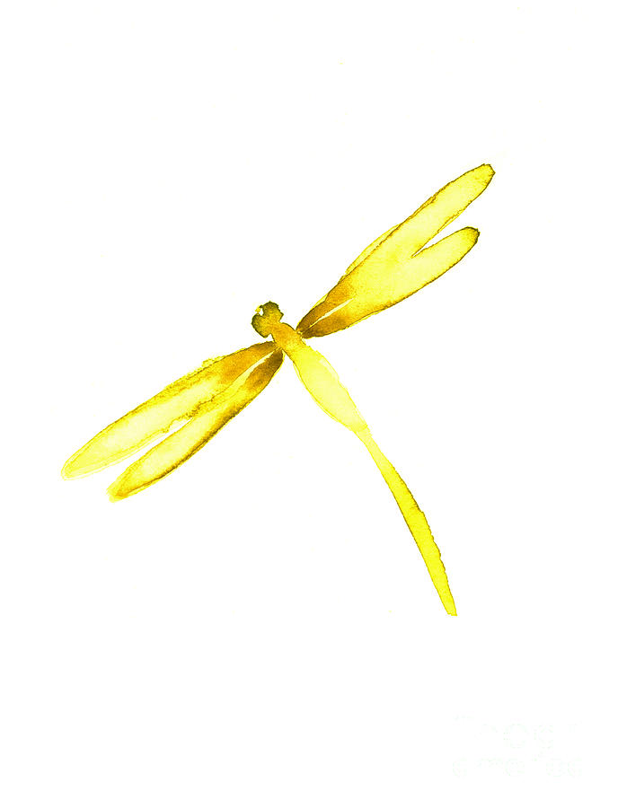 Yellow Dragonfly Painting by Mariusz Szmerdt