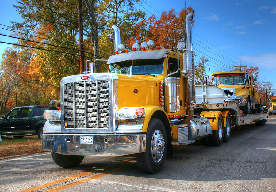 Transportation Photograph - Yellow Eighteen-Wheelers by Ester McGuire