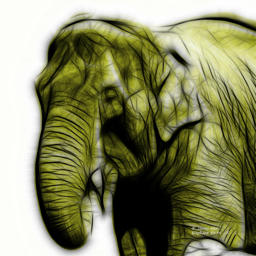 Yellow Elephant 3374 - F - S Digital Art by James Ahn