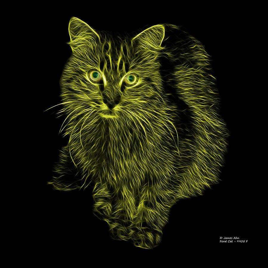 Yellow Feral Cat - 9905 F Digital Art by James Ahn