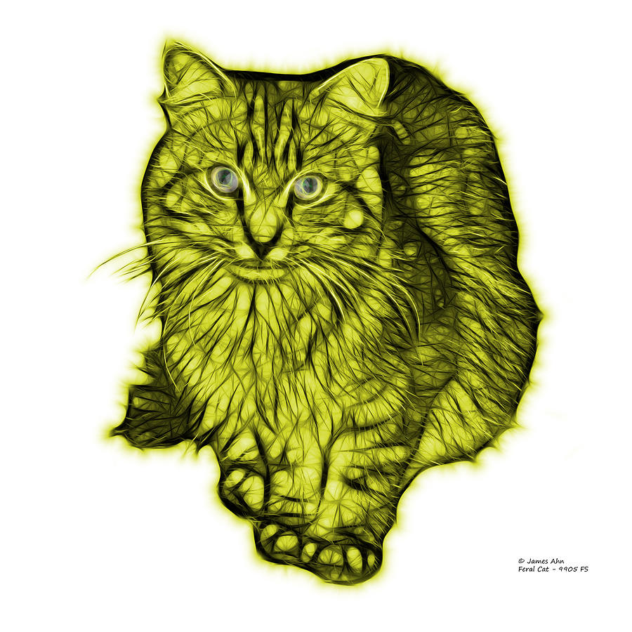 Yellow Feral Cat - 9905 FS Digital Art by James Ahn