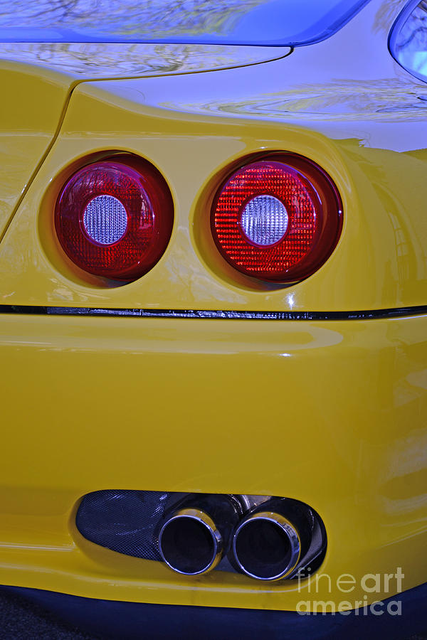 Yellow Ferrari Tail Lights Photograph by Paul - Pixels