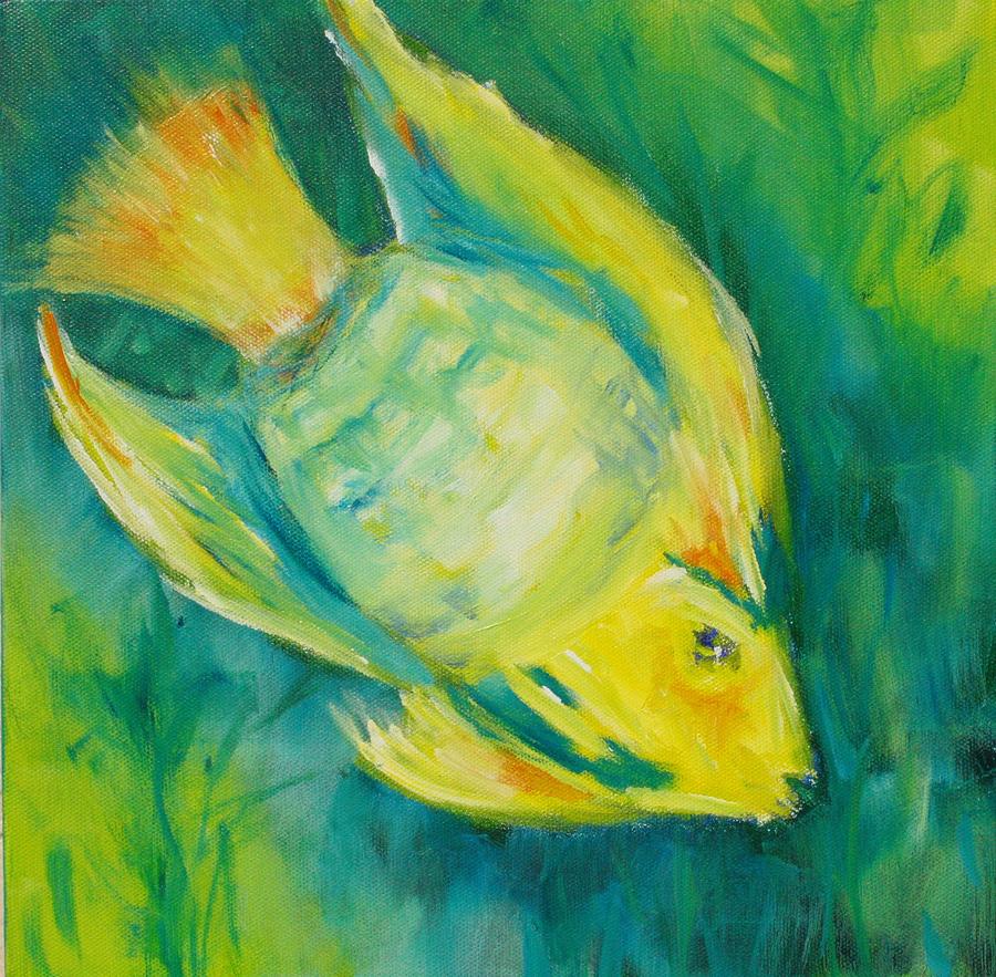 Yellow Fish Painting by Tara Moorman