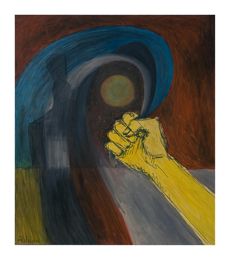 Yellow Painting - Yellow Fist Dominates The Shade by Anton Ershov