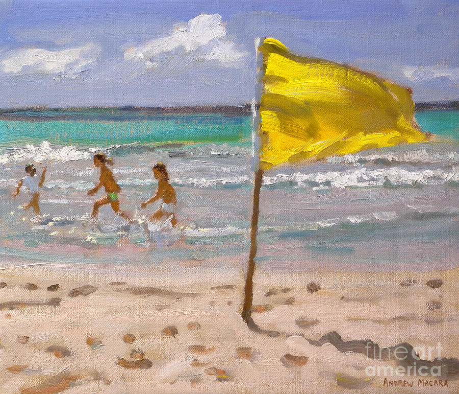Yellow Flag  Barbados Painting by Andrew Macara