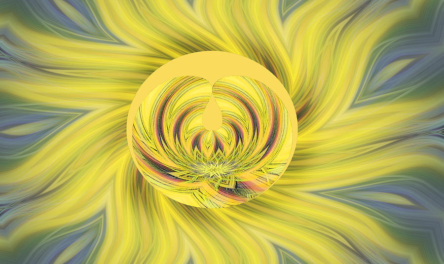 Yellow Floral Abstract Digital Art by Linda Phelps