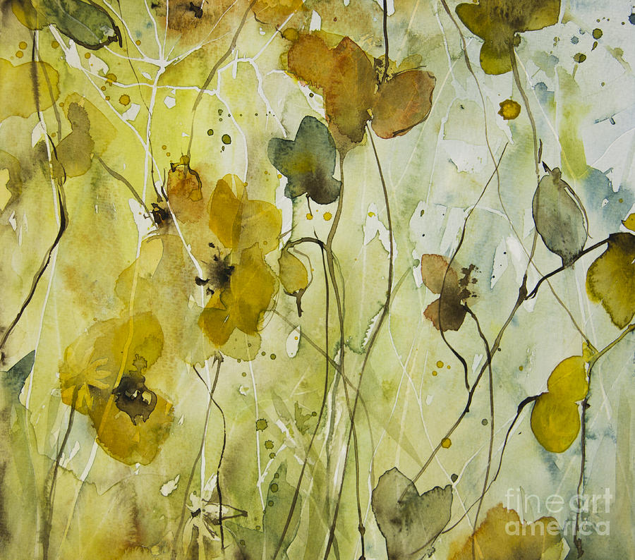 Flower Painting - Yellow Floral by Annemiek Groenhout