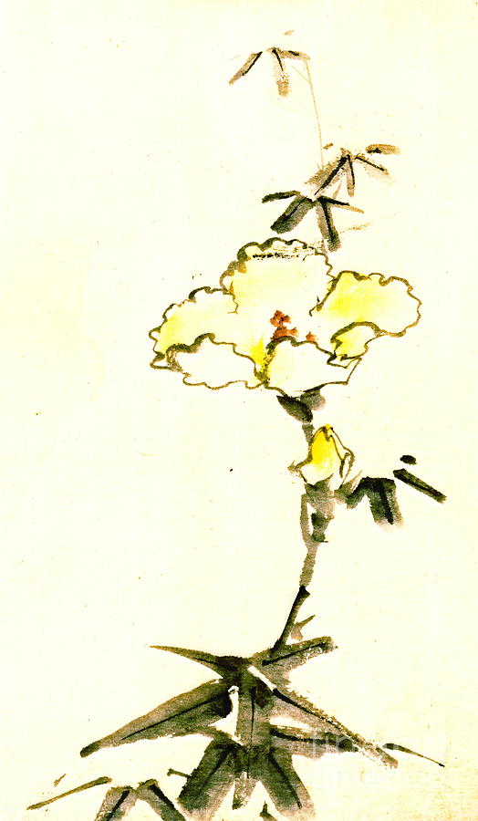 Katsushika Hokusai Photograph - Yellow Flower 1830 by Padre Art