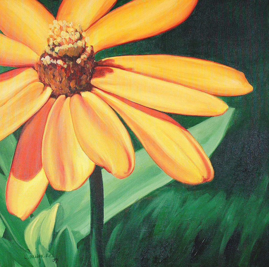 Nature Painting - Yellow Flower by Carlynne Hershberger