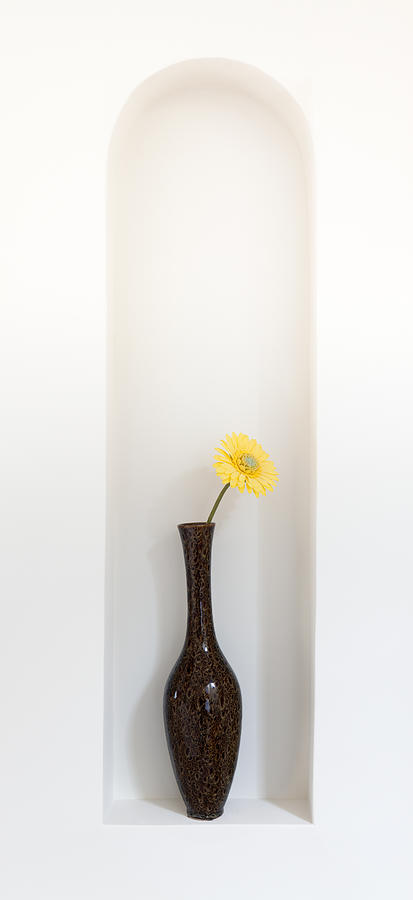 Yellow flower in vase Photograph by Alexey Stiop