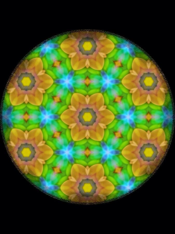 Yellow Flower Mandala Digital Art by Karen Buford