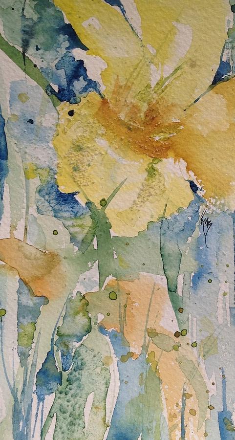 Yellow Flower Study Painting by Robin Miller-Bookhout