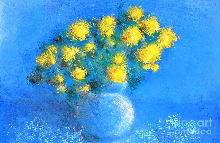 Yellow Flowers  Painting by Martin Capek