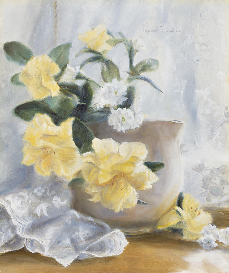 Flower Painting - Yellow Flowers by Lucie Bilodeau