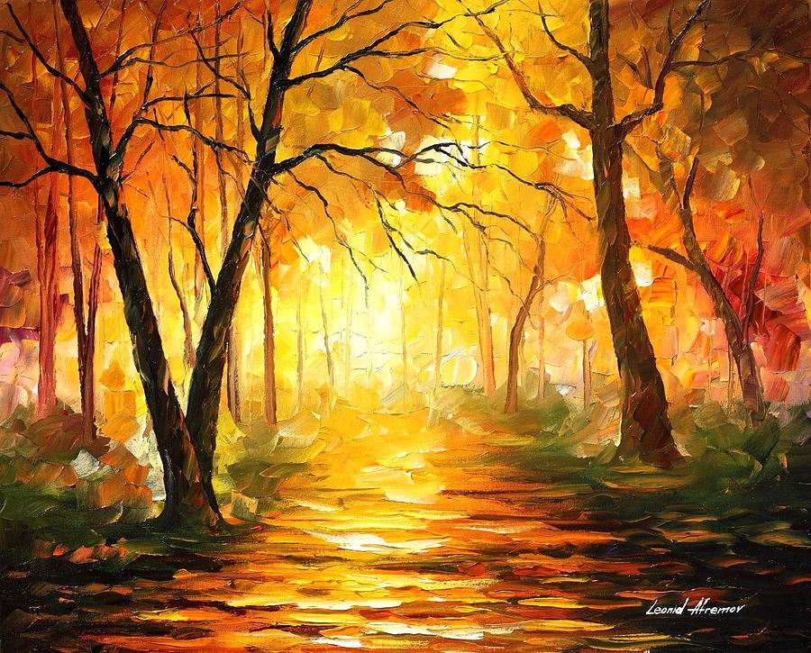 Yellow Fog 3 Painting by Leonid Afremov | Fine Art America